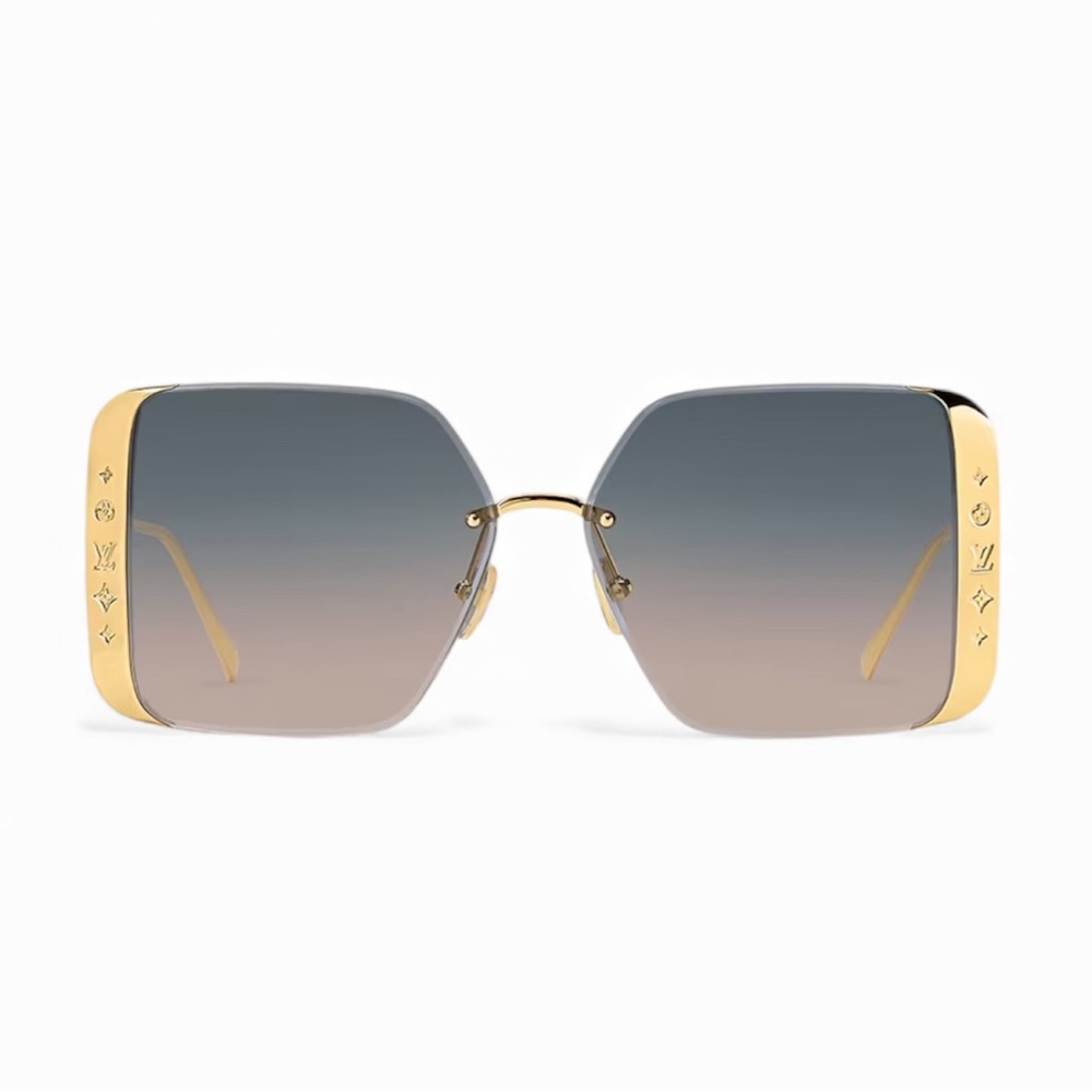 Louis Vuitton Moon Metal Square Sunglasses New Never Used Box included.
